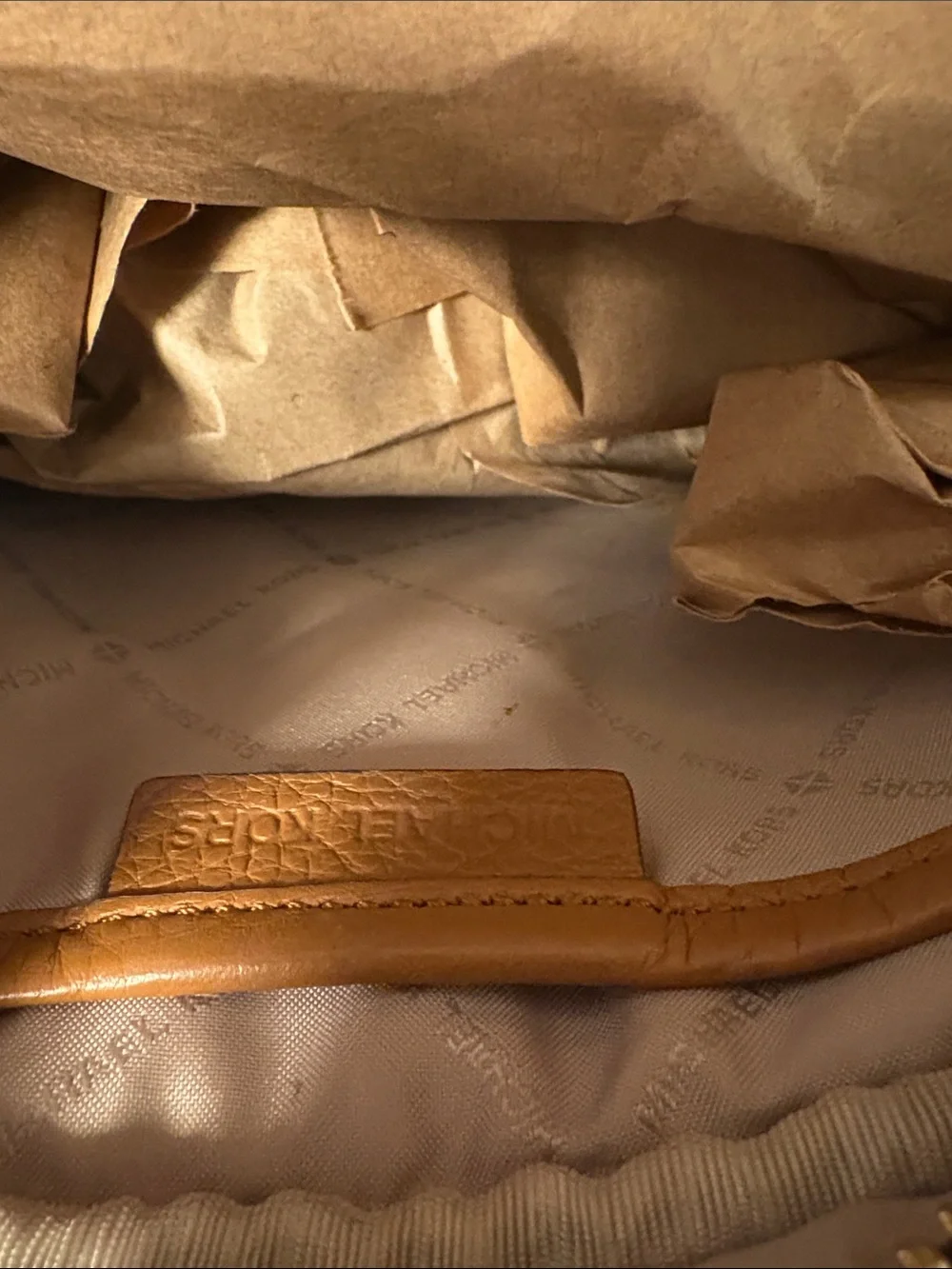 Michael Kors Brown Logo Crossbody with Gold Accent. Very good condition